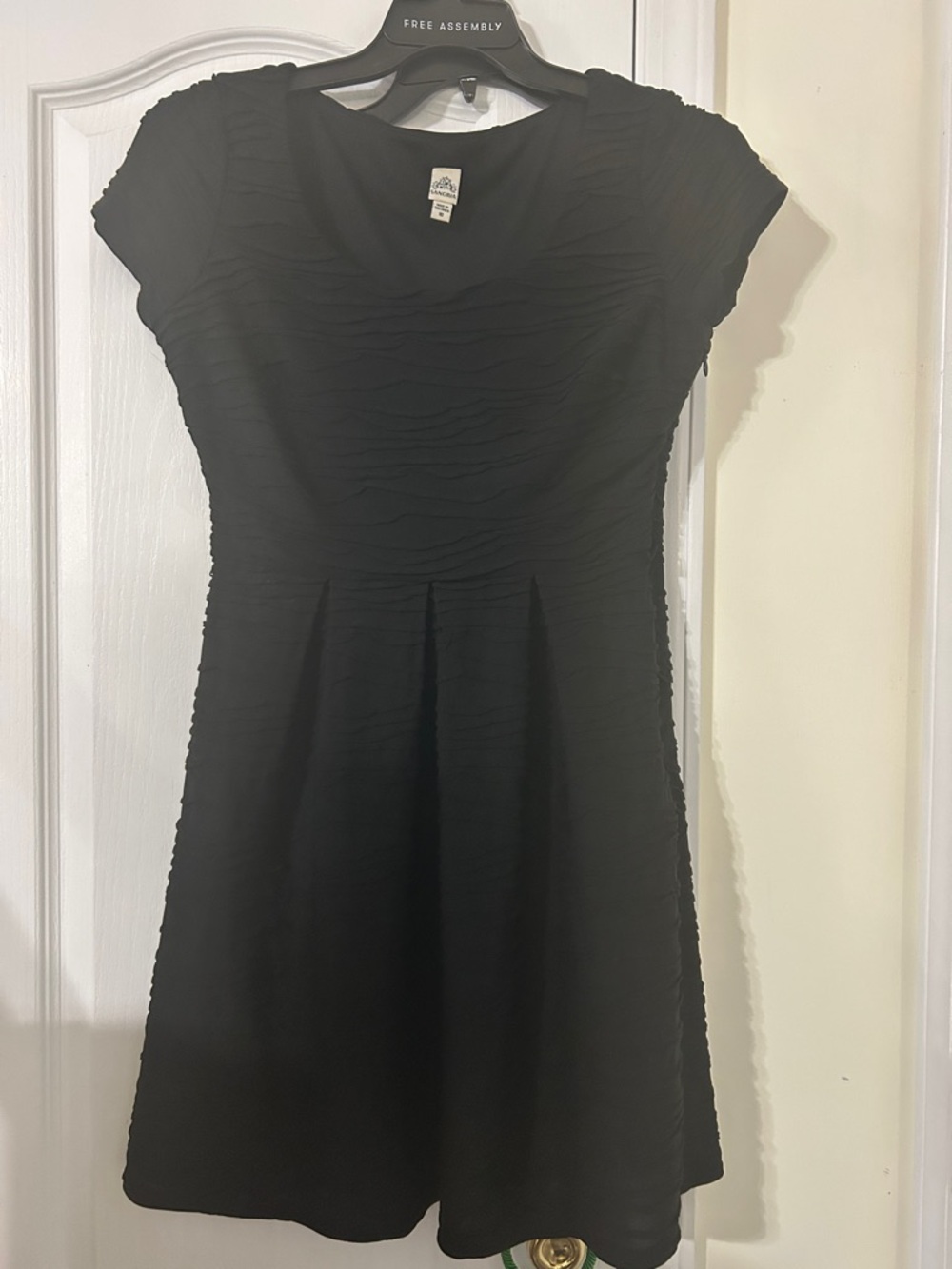 Signature by Sangria Black Textured Fit & Flare Mini Dress